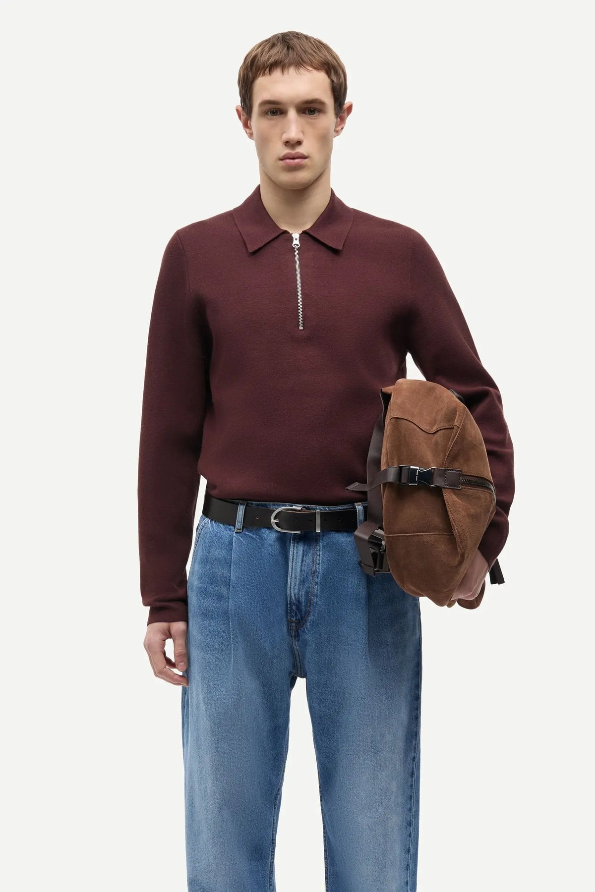 SAMSOE SAMSOE GUNA HALF ZIP 10490 | Bitter Chocolate