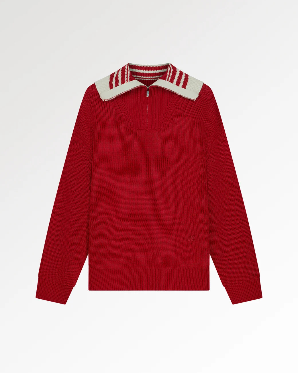 FILLING PIECES Zip Knit Chunky Fisherman Scarlet Red