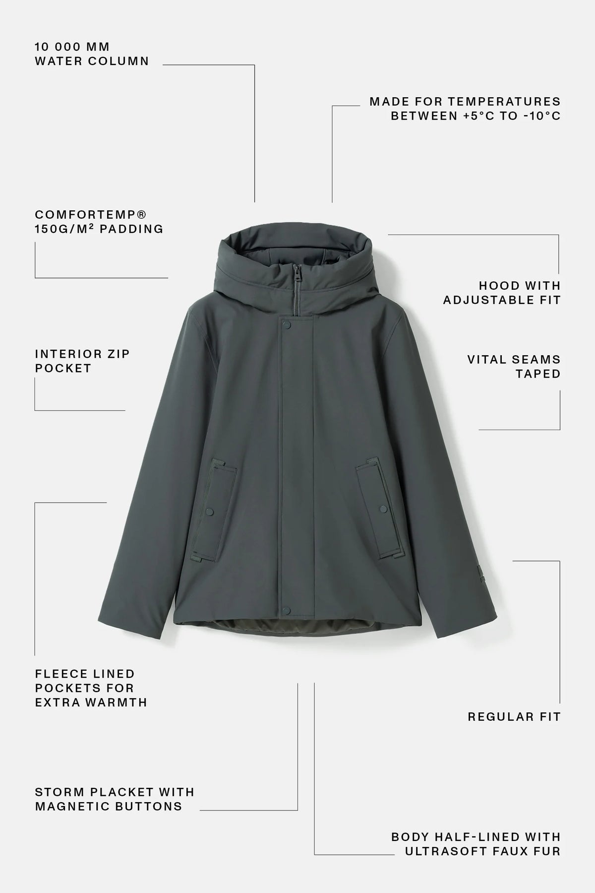 ELVINE Beurnie Coal Green
