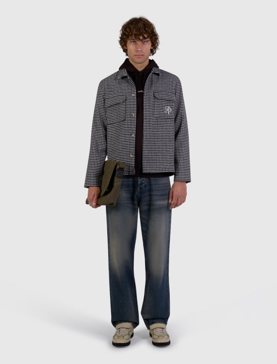 PURE PATH HOUNDSTOOTH SHIRT Ecru