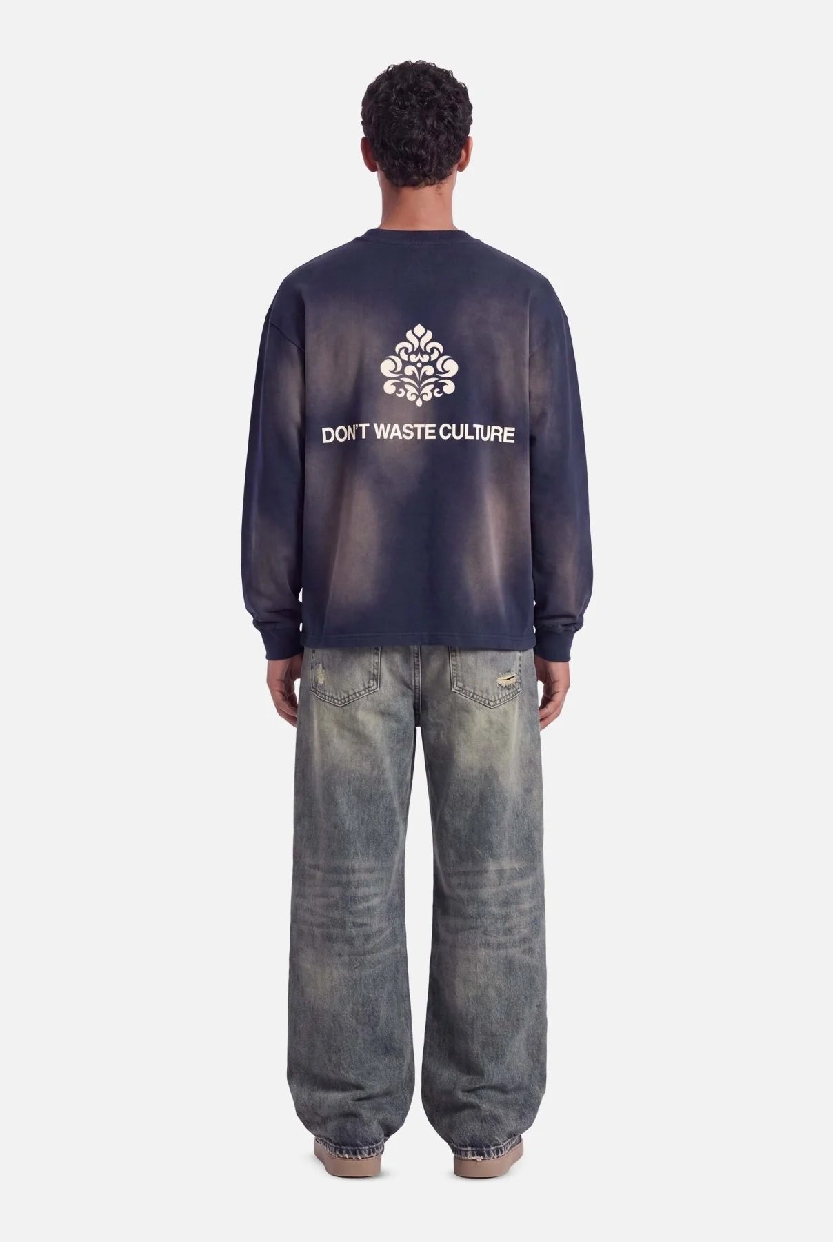 DON’T WASTE CULTURE FADE LONGSLEEVE | NAVY BLUE