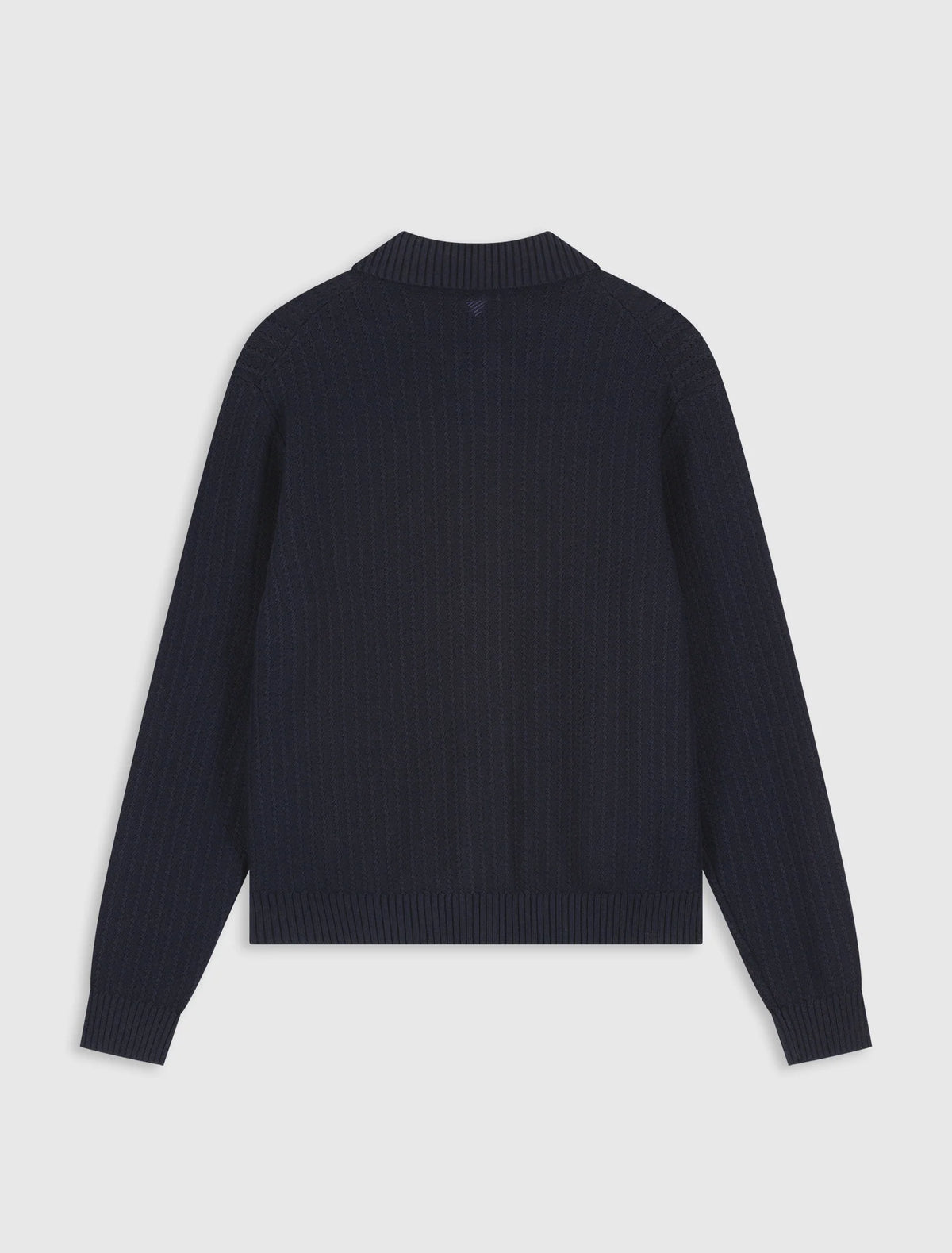 PURE PATH INITIALS LADDER STITCH KNIT VEST | Dark Navy