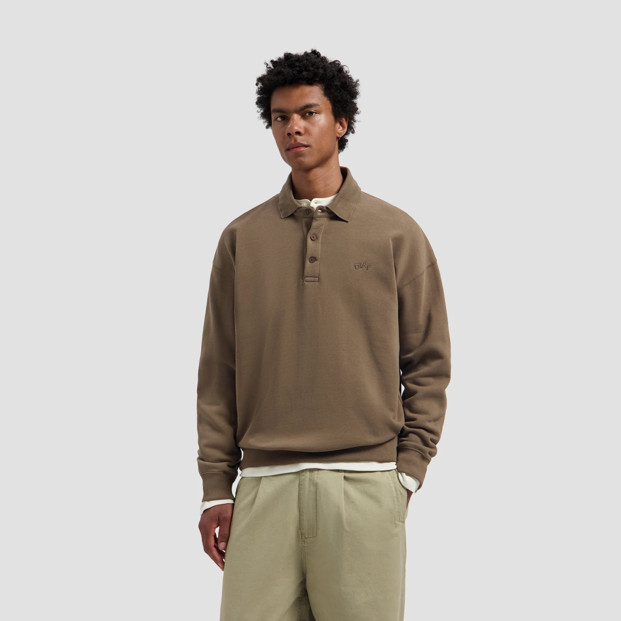 OLAF SIGNATURE OVERSIZED POLO - CHOCOLATE CHIP