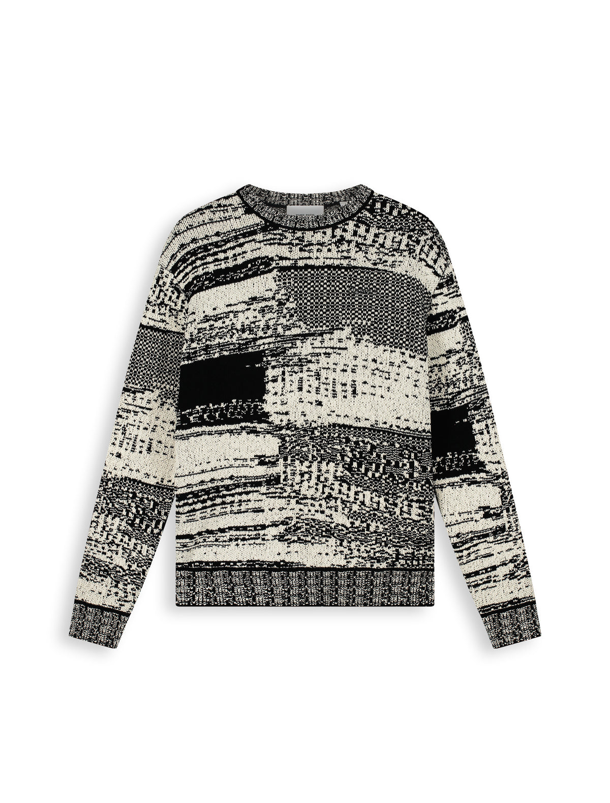 PURE PATH JACQUARD KNIT SWEATER | Black