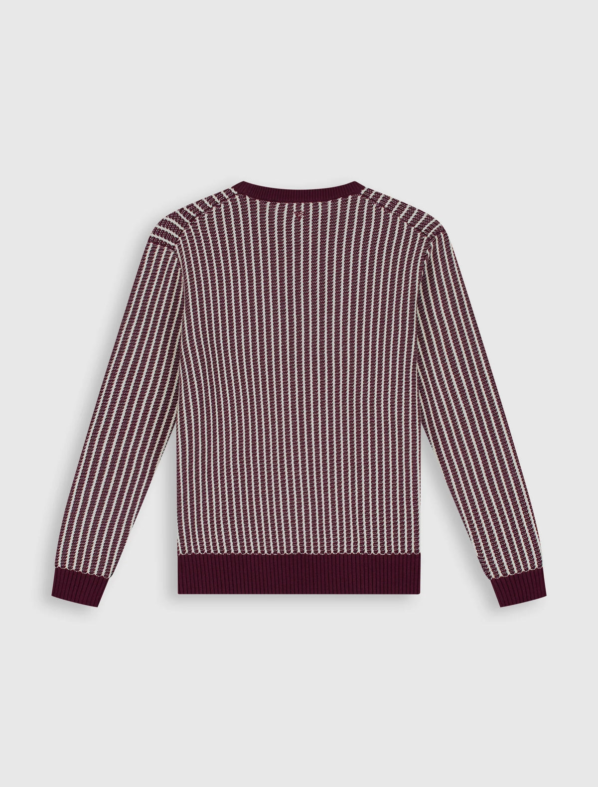 PURE PATH LADDER STITCH KNIT SWEATER | Wine Red