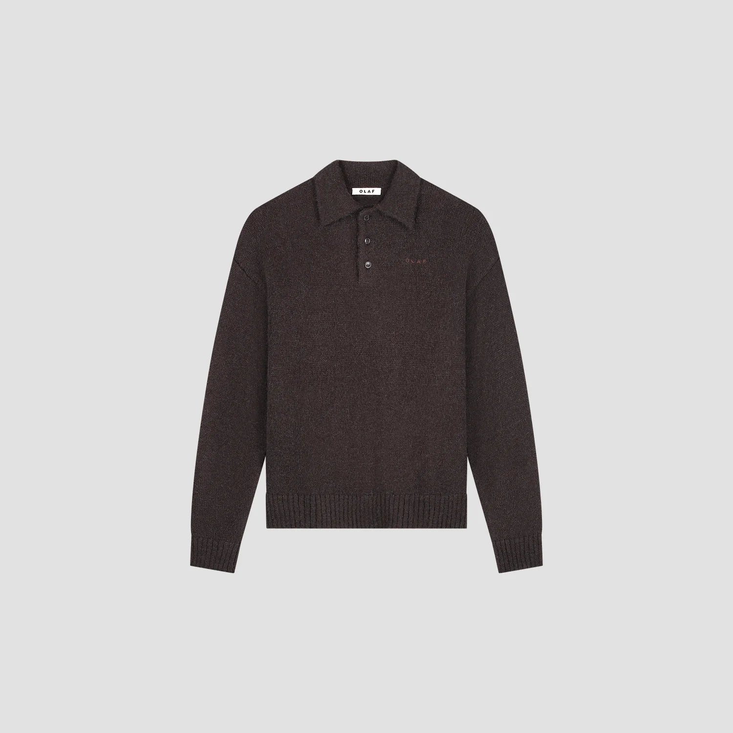 OLAF OVERSIZED KNITTED POLO - CHOCOLATE PLUM