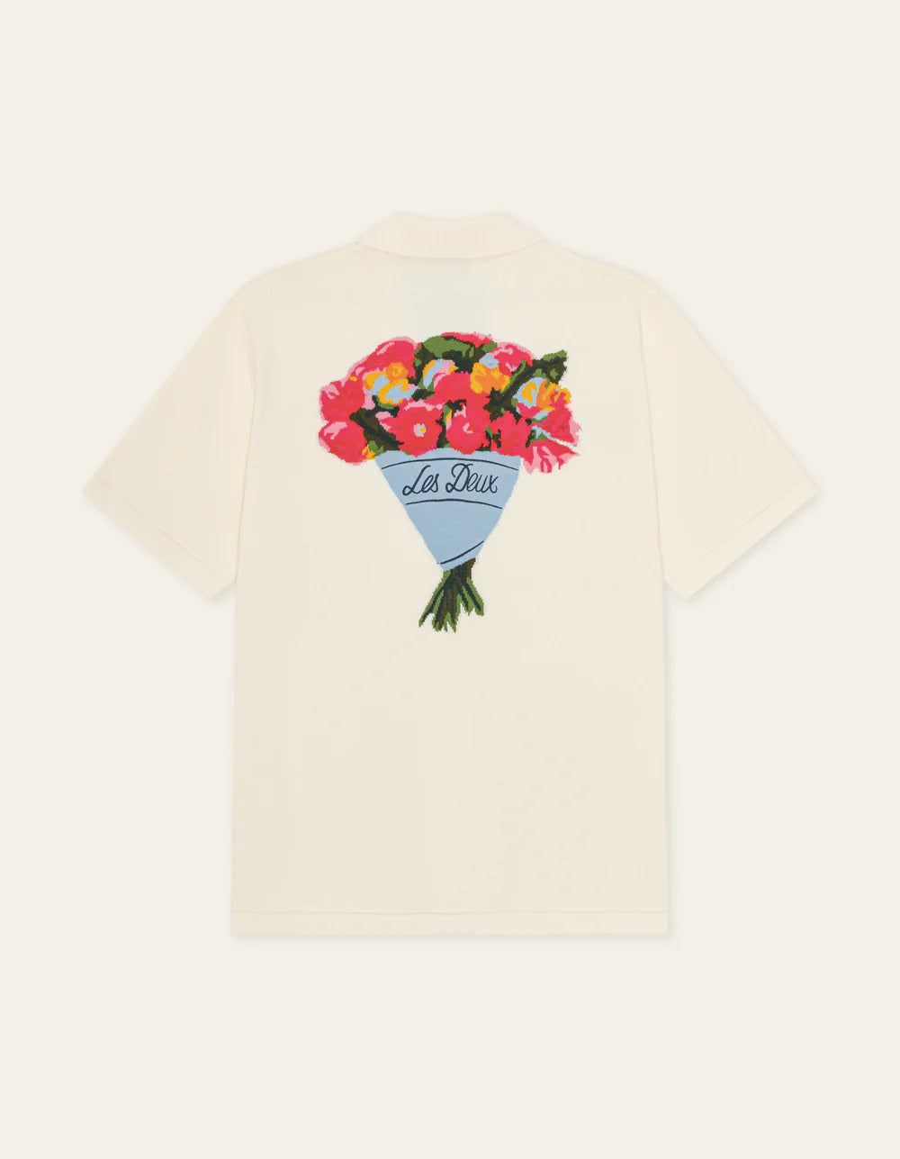 LES DEUX Bouquet Knitted SS Shirt Eggnot White