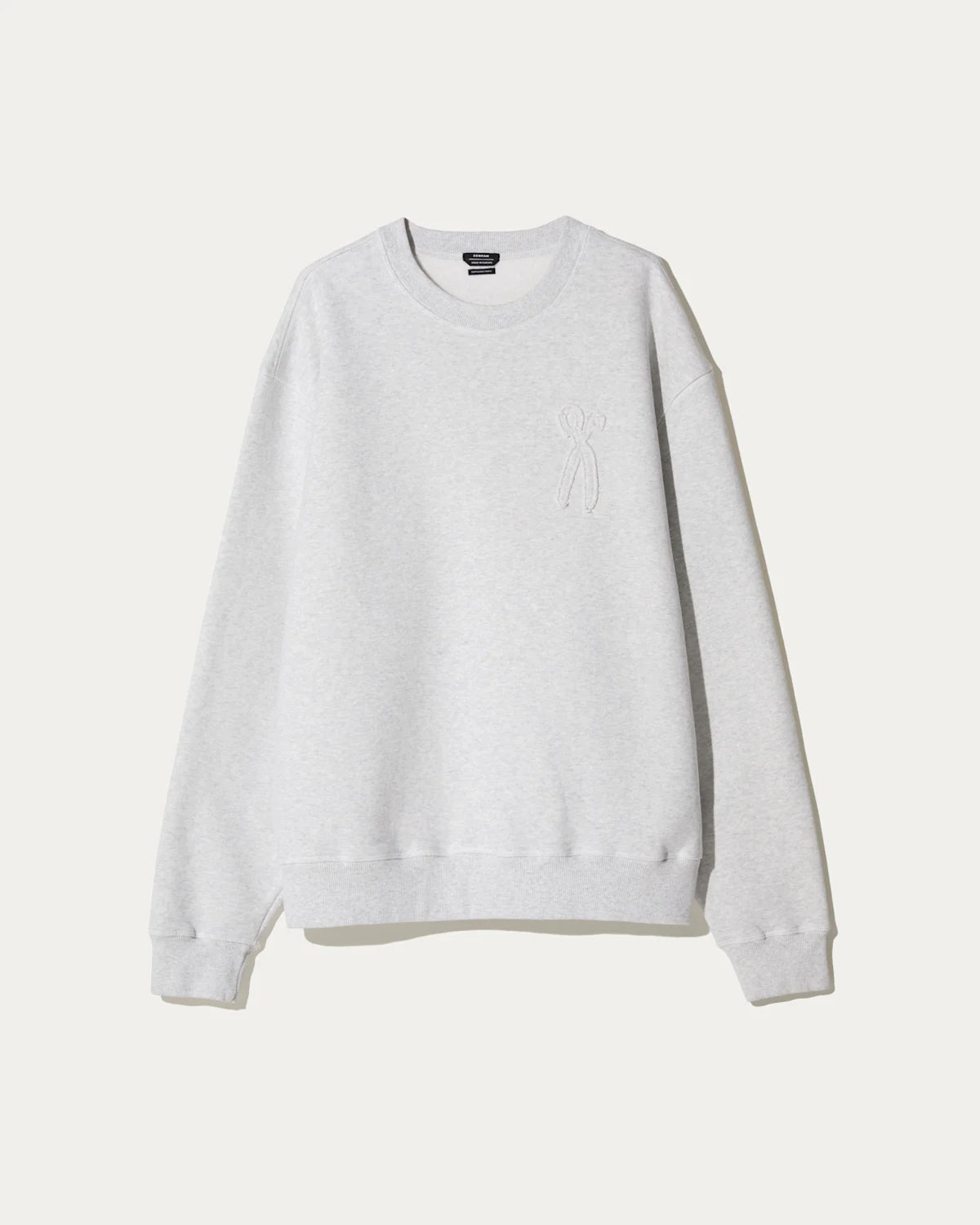 DENHAM SCISSOR PATCH CREWNECK Grey Marl