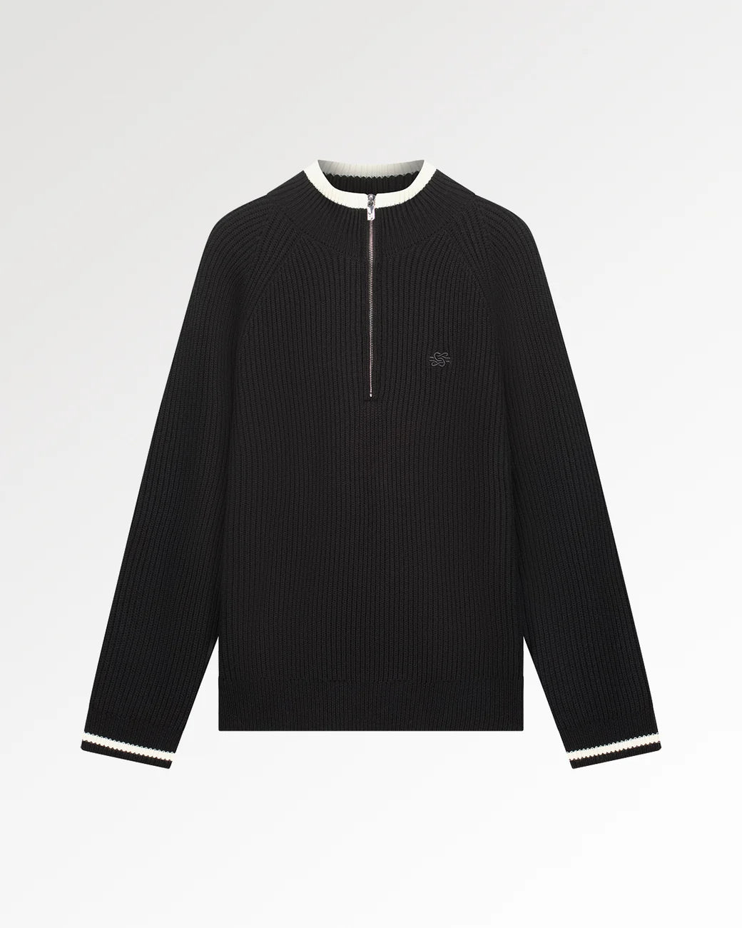 FILLING PIECES Knit Quarter Zip Black