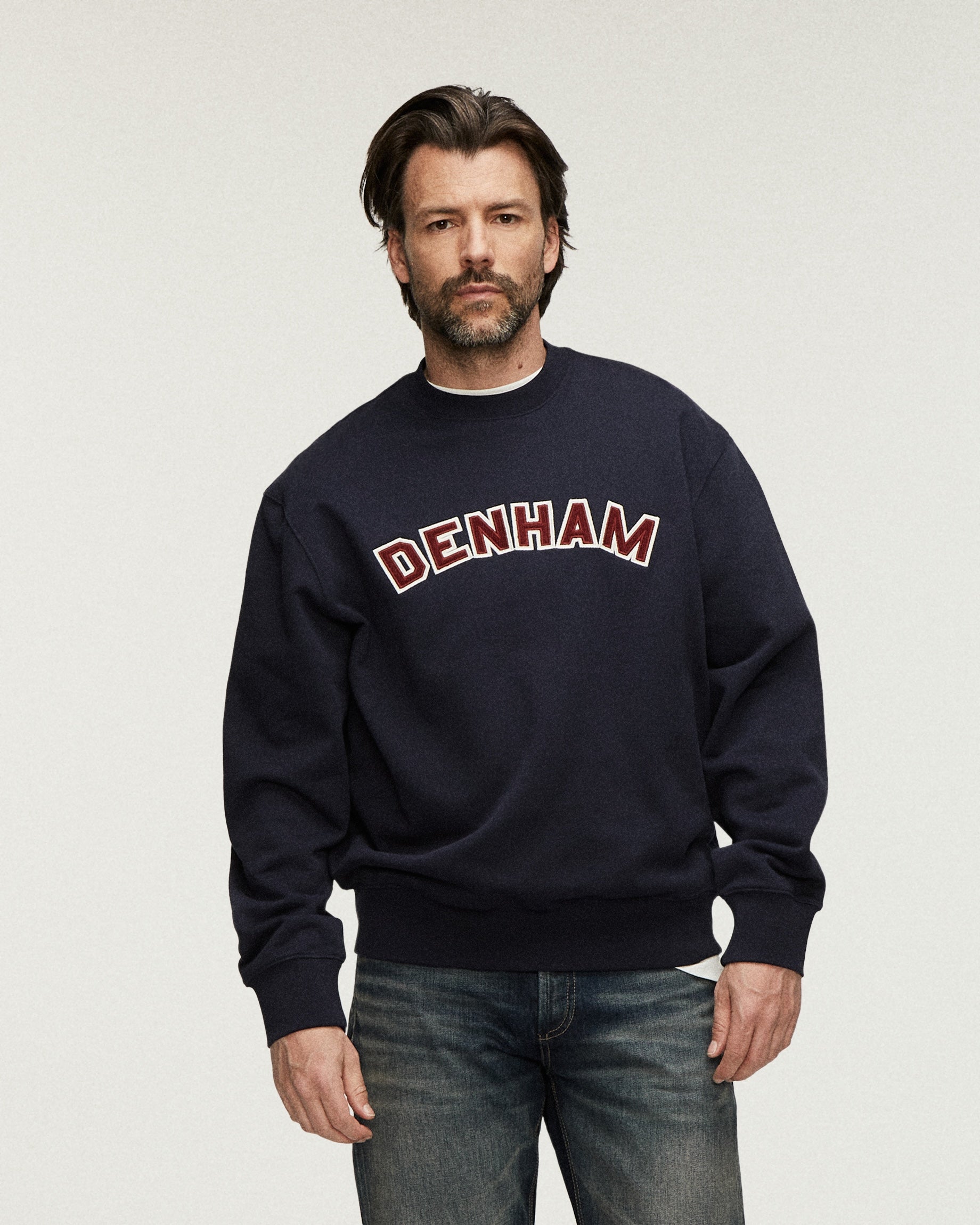 DENHAM CORDUROY LS SWEAT Navy