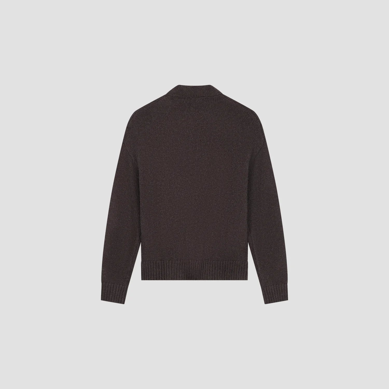 OLAF OVERSIZED KNITTED POLO - CHOCOLATE PLUM