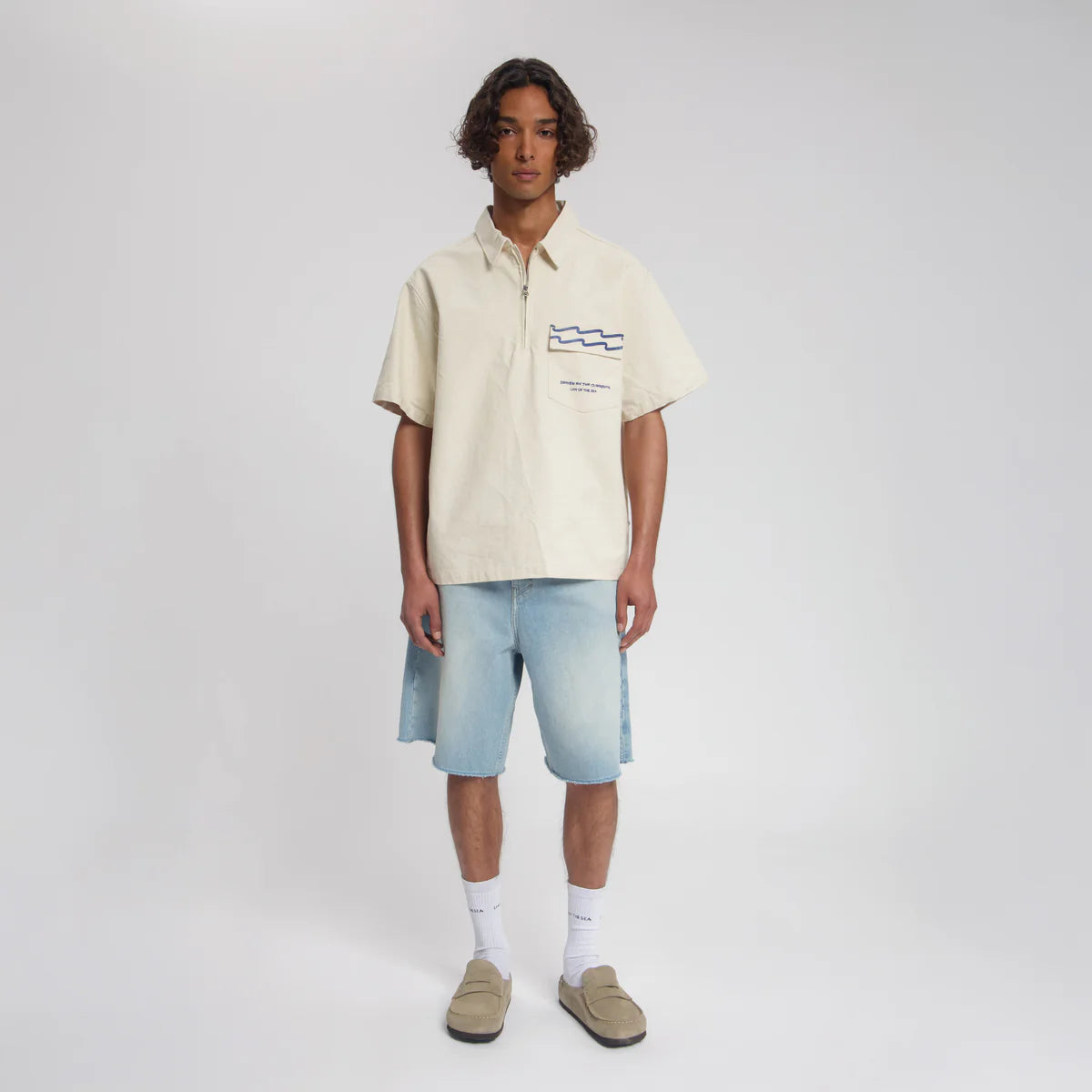 LAW OF THE SEA SELENE HEAVY COTTON POLO SHIRT Off- White