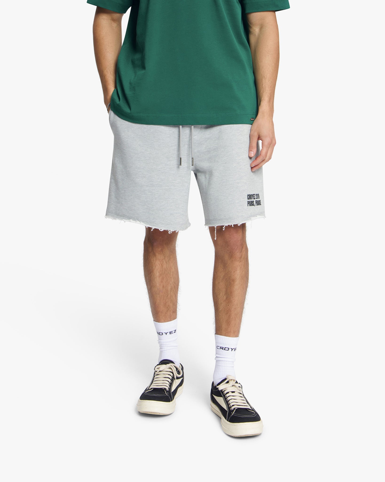 Croyez Relaxed Paris Shorts | Grey Melange