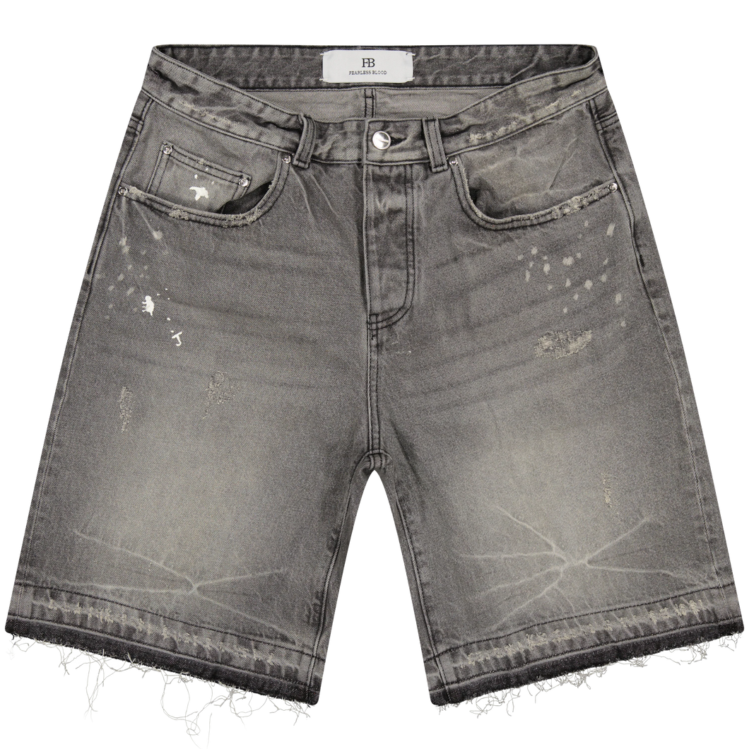 FEARLESS BLOOD DENIM SHORT Dark Grey Vintage