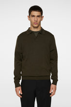 Afbeelding in Gallery-weergave laden, J.LINDEBERG KAI KNITTED MERINO POLO | FOREST GREEN MELANGE