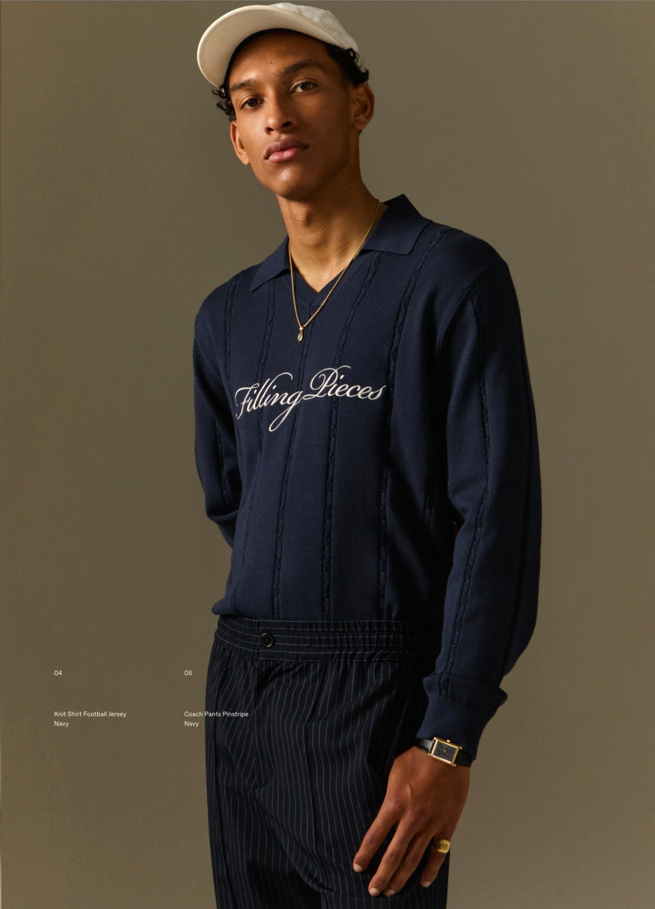 FILLING PIECES Knit Football Jersey Navy