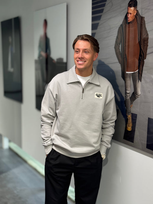 HTS74 ARS HALF ZIP SWEATER  Gray