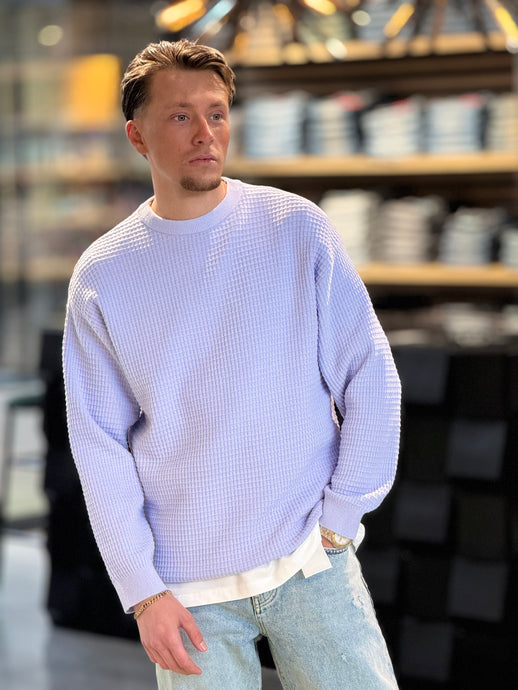 LAW OF THE SEA THEIA WAFFLE KNIT CREWNECK Thistle Down