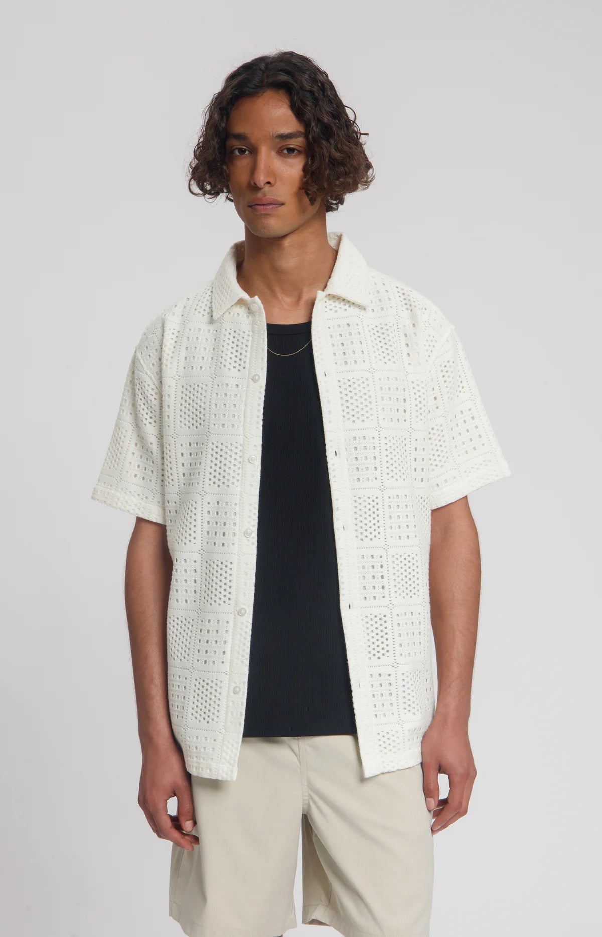 LAW OF THE SEA SIREN AJOUR KNITTED RESORT SHIRT