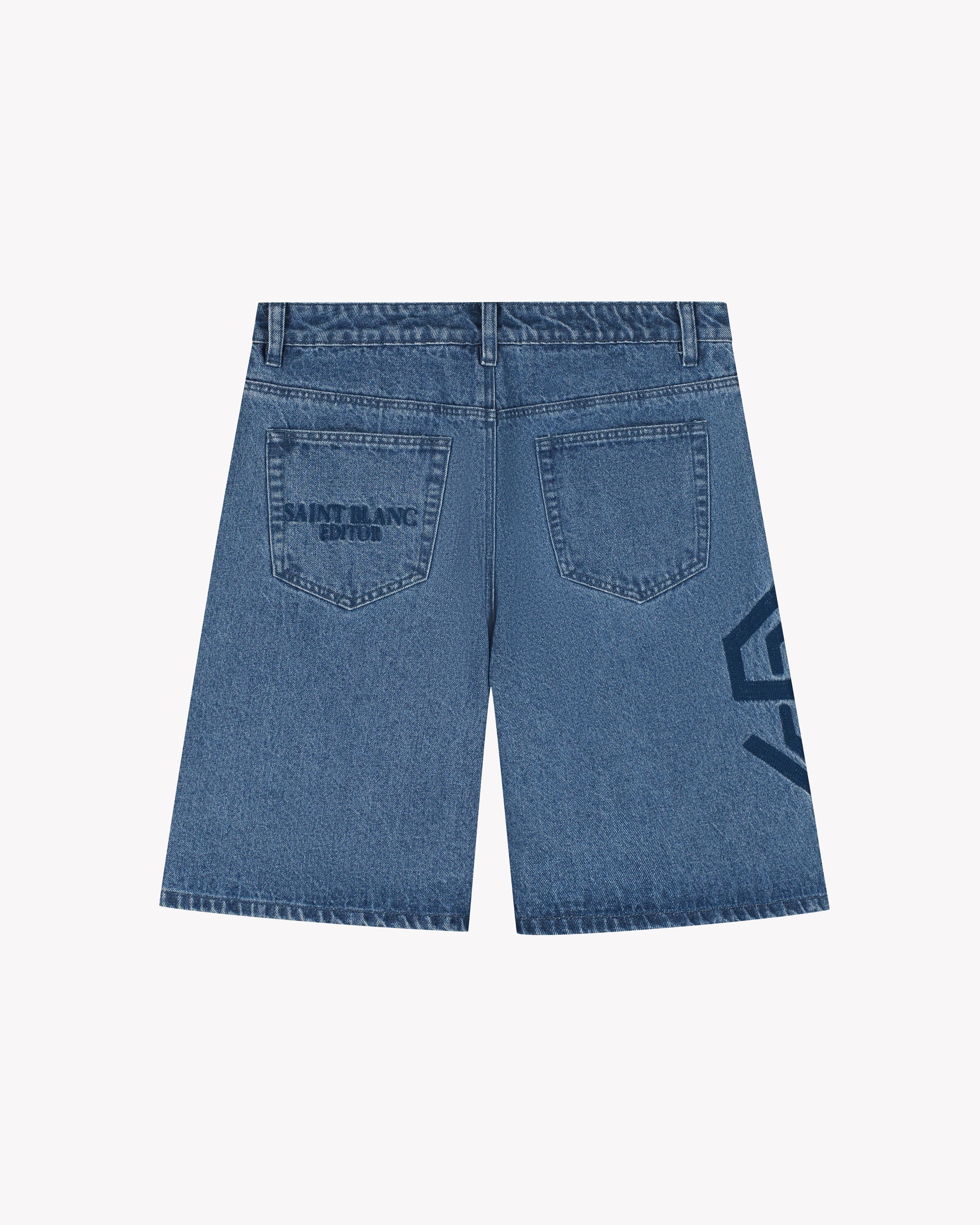 SAINT BLANC EDITOR DENIM SHORT Blue
