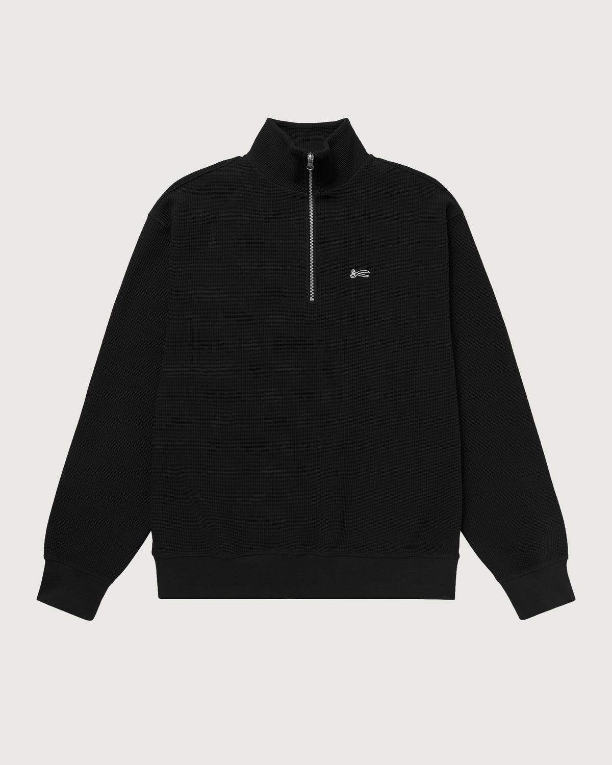 DENHAM SCISSOR ZIP WAFFLE KNIT Black
