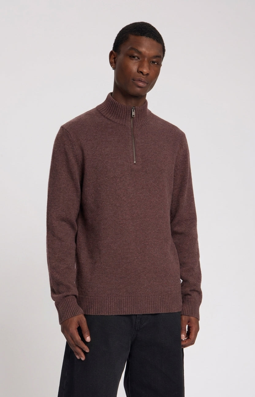 LAW OF THE SEA LAMAR KNITTED HALF ZIP Huckleberry