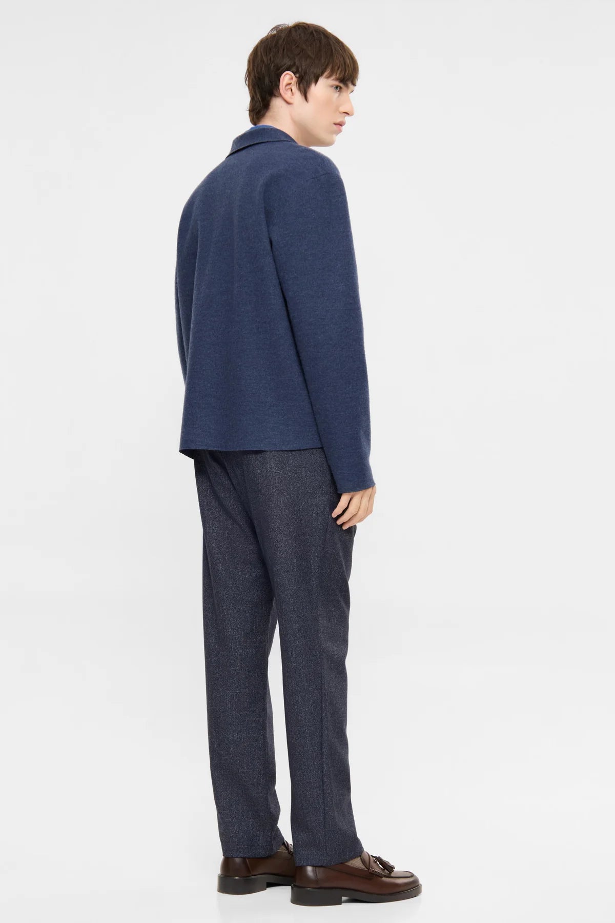 ELVINE BOILED WOOL OVERSHIRT Blue Melange