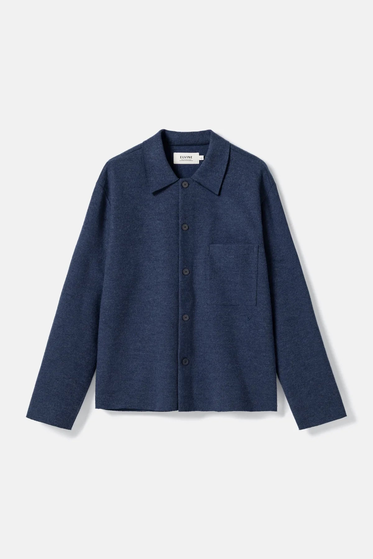 ELVINE BOILED WOOL OVERSHIRT Blue Melange