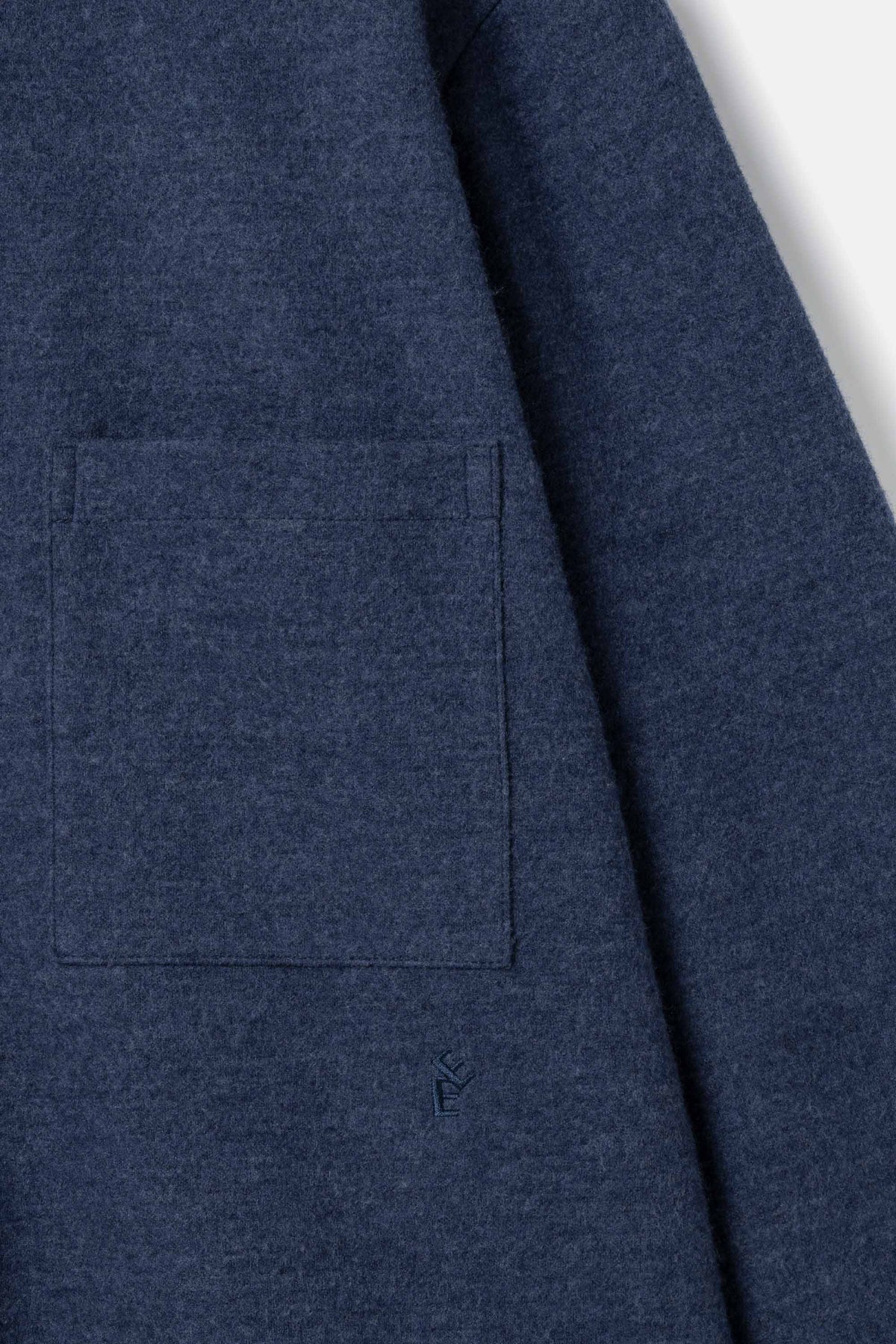 ELVINE BOILED WOOL OVERSHIRT Blue Melange