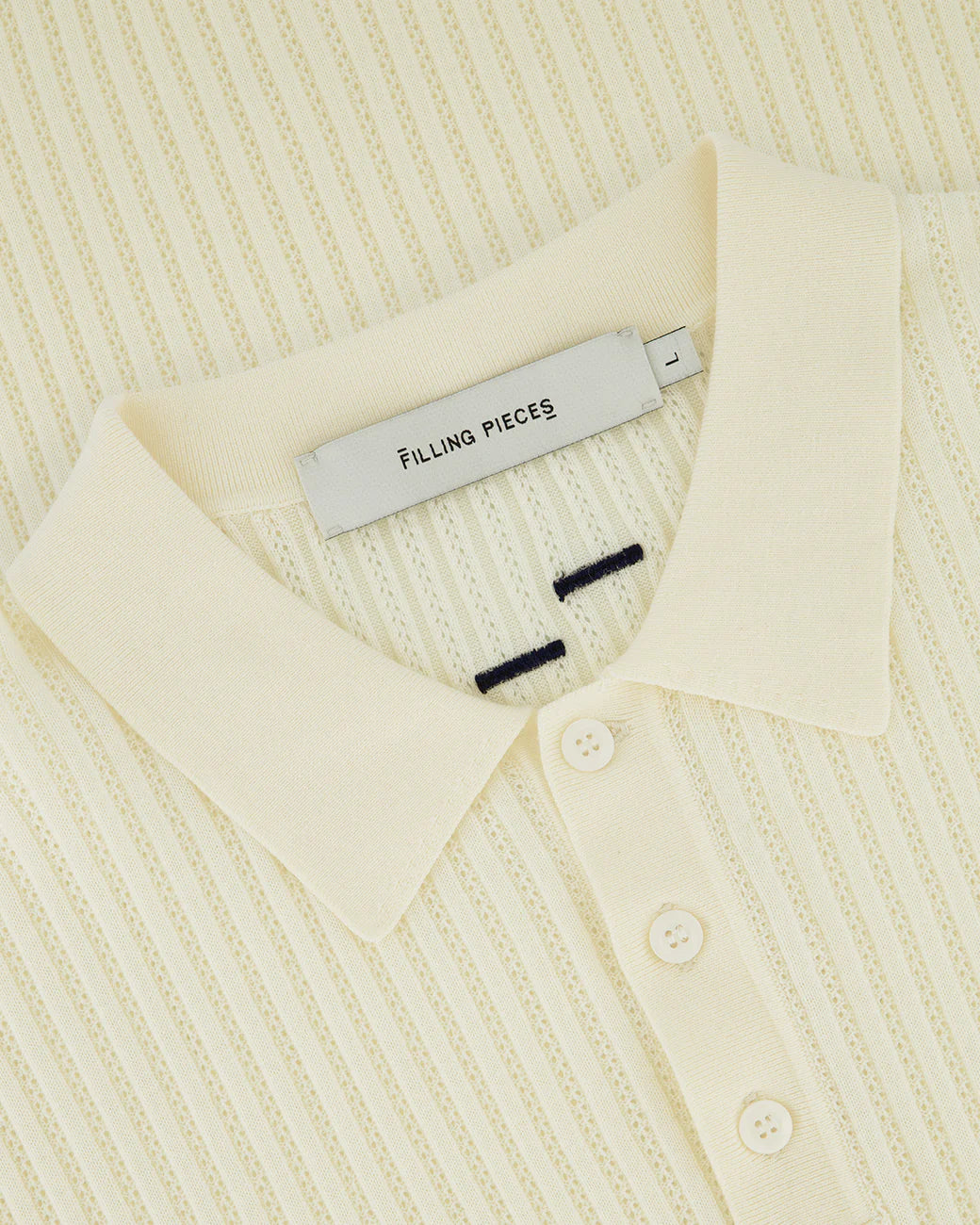 FILLING PIECES Fine Knit Polo Antique White