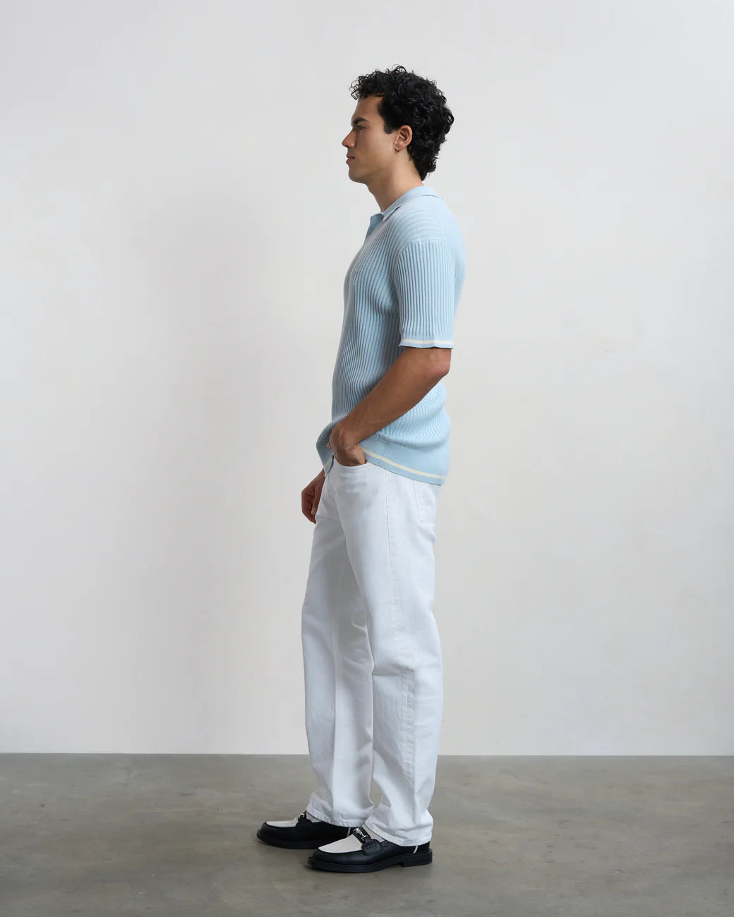 FILLING PIECES Fine Knit Polo Skyway