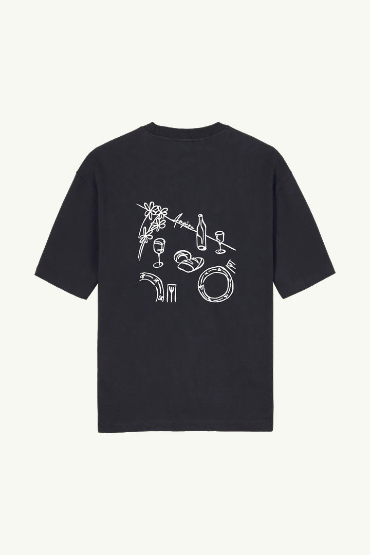 AMPÈRE August Dry Jersey OE Tee in Pirate Black