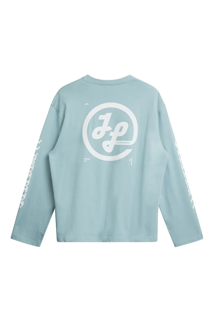 J.LINDEBERG Walsh LS Print T-shirt Forget-Me-Not
