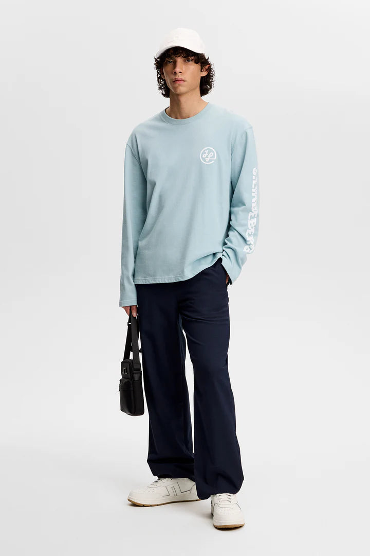 J.LINDEBERG Walsh LS Print T-shirt Forget-Me-Not