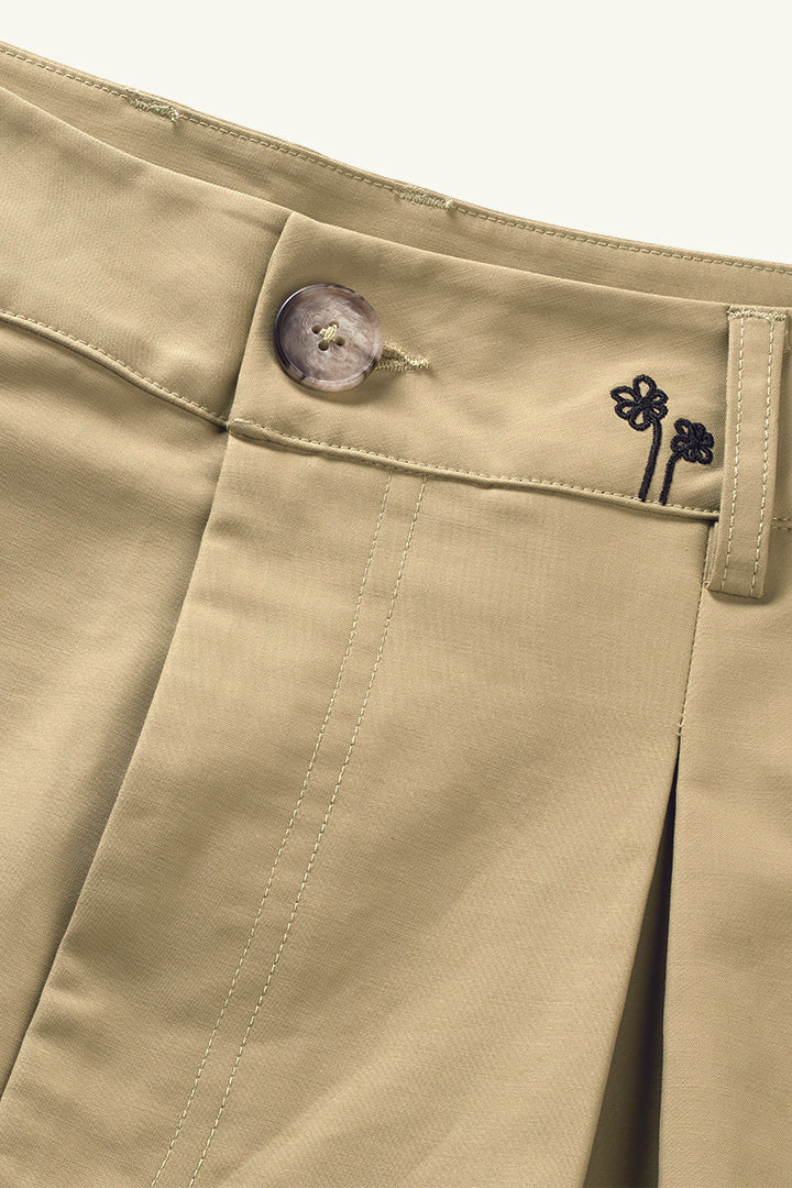 AMPÈRE Noor Double Weave Balloon Trousers in Olive Grey
