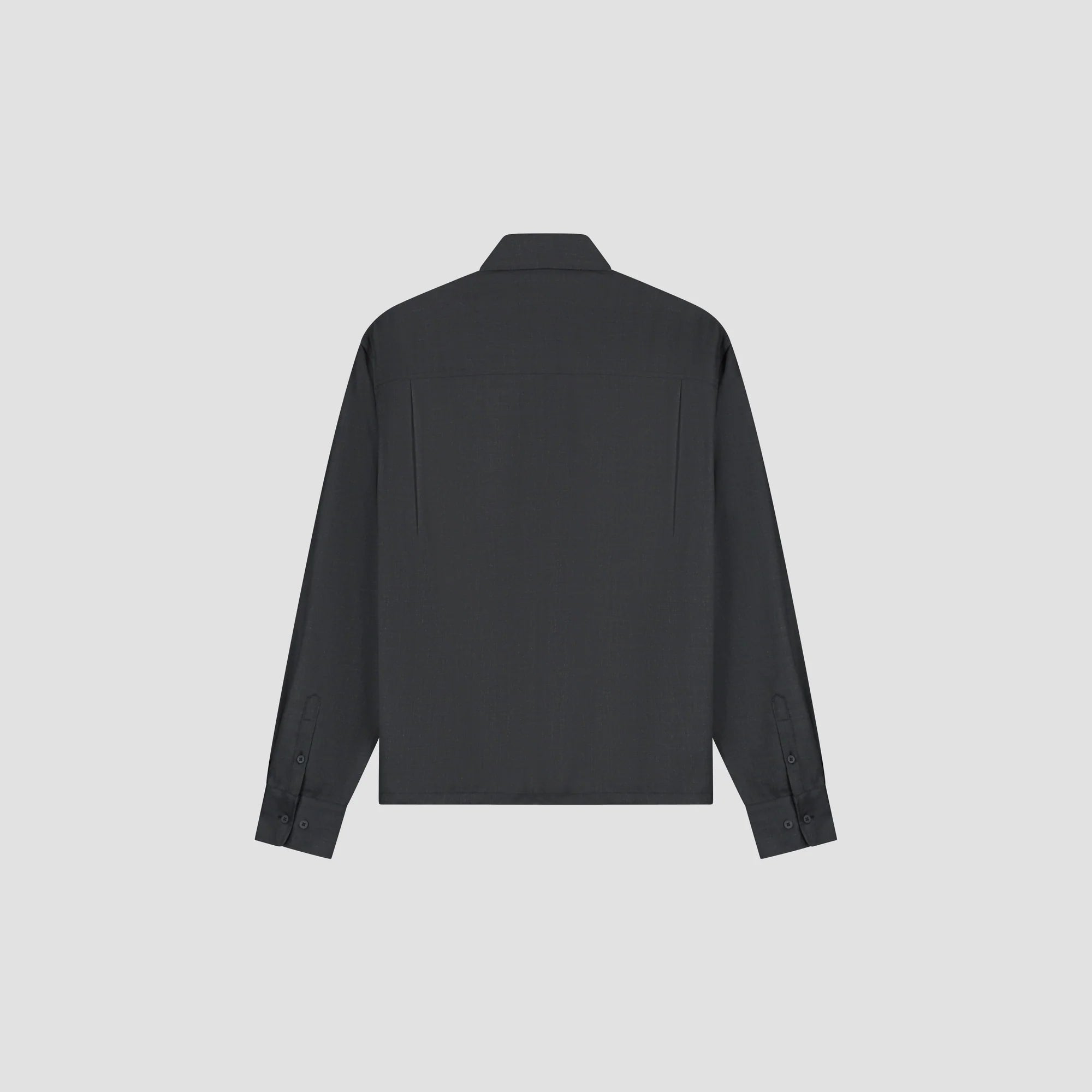 OLAF WOOL BLEND BOXY LS SHIRT - CHARCOAL