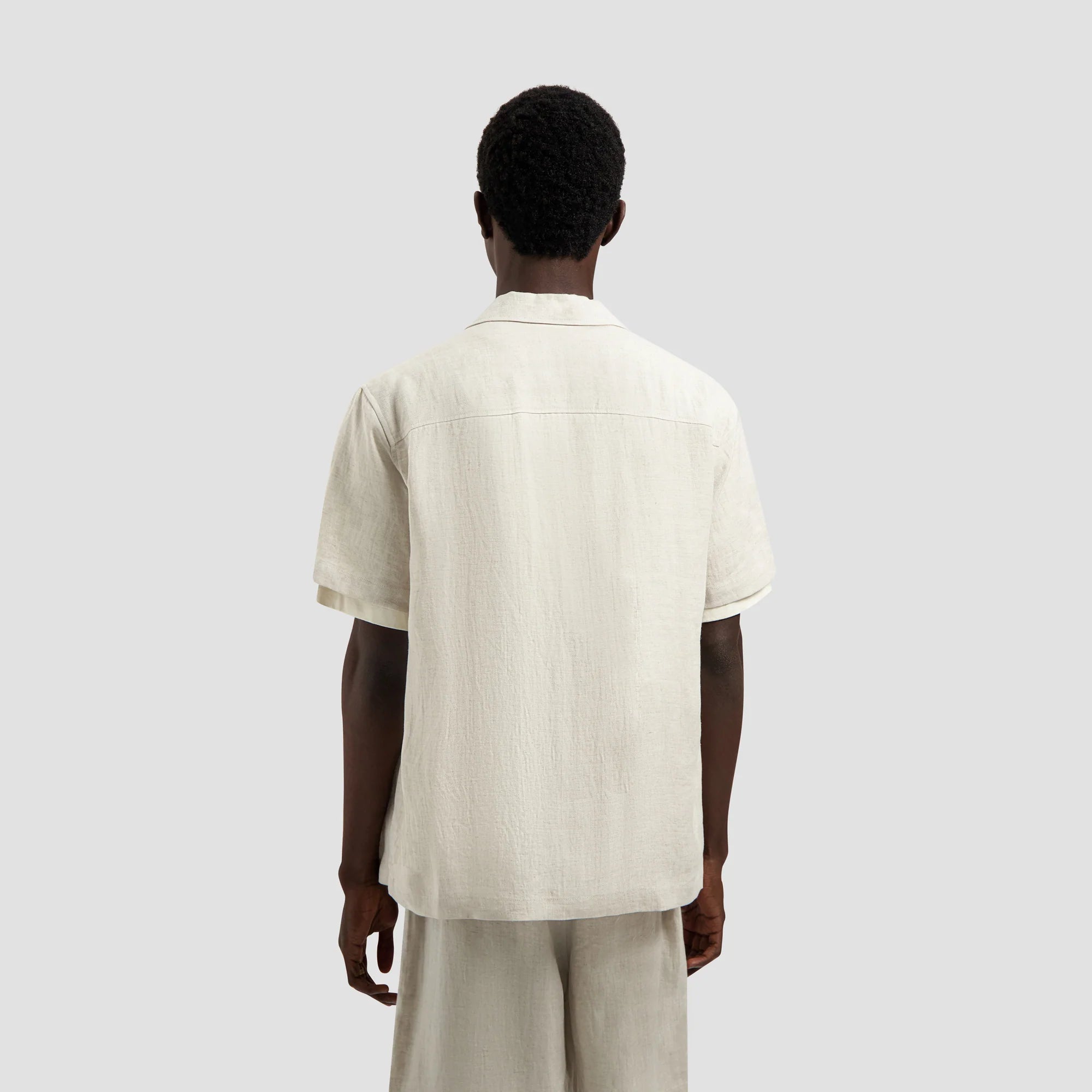 OLAF LINEN BLEND SS SHIRT - OFF WHITE