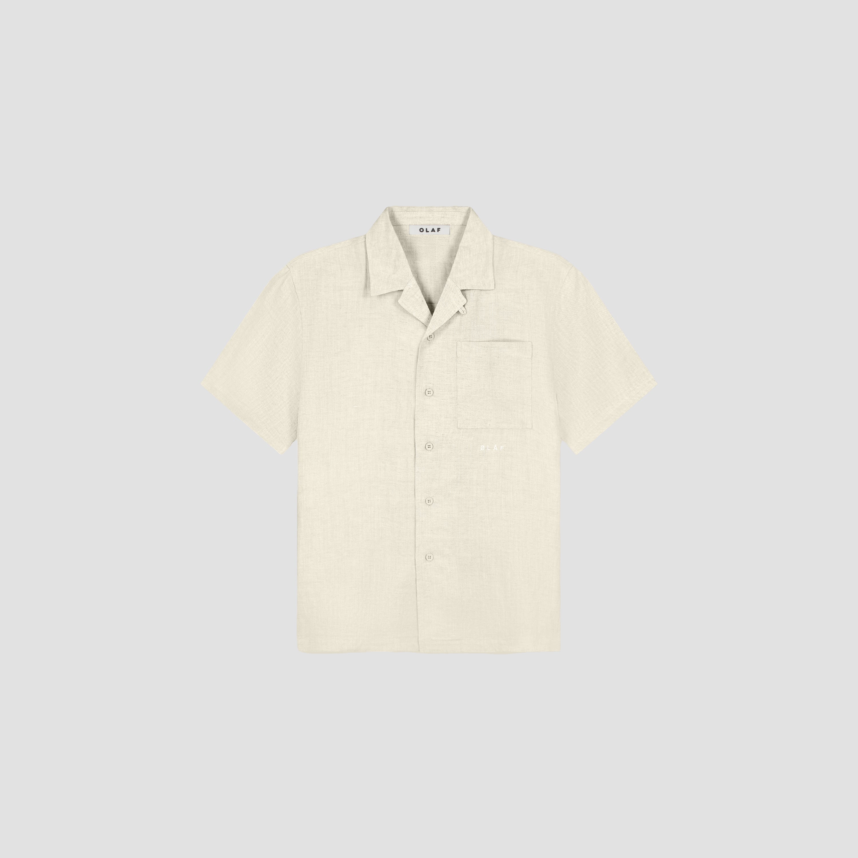 OLAF LINEN BLEND SS SHIRT - OFF WHITE