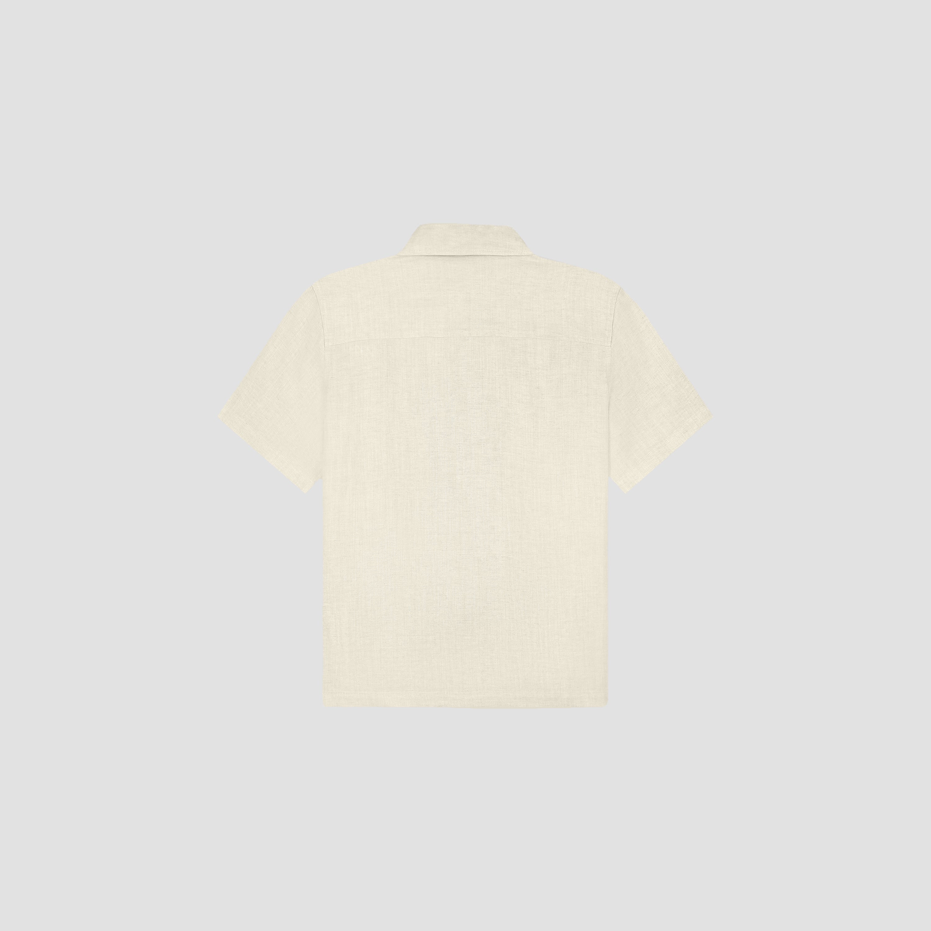 OLAF LINEN BLEND SS SHIRT - OFF WHITE