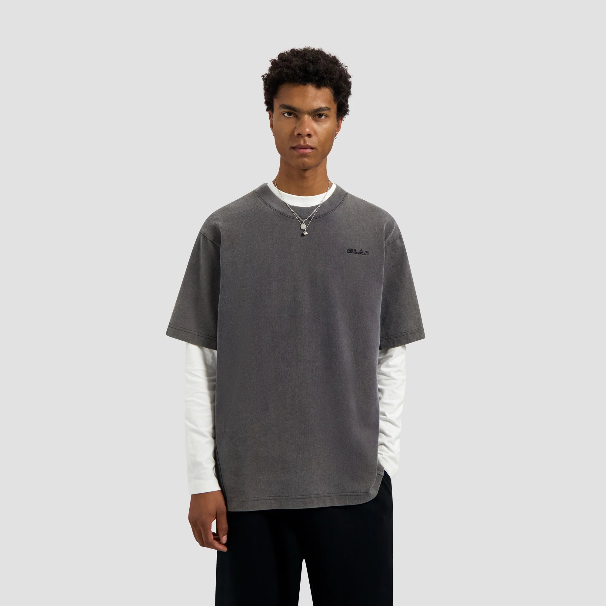 OLAF WASHED STUDIO SS TEE - CHARCOAL