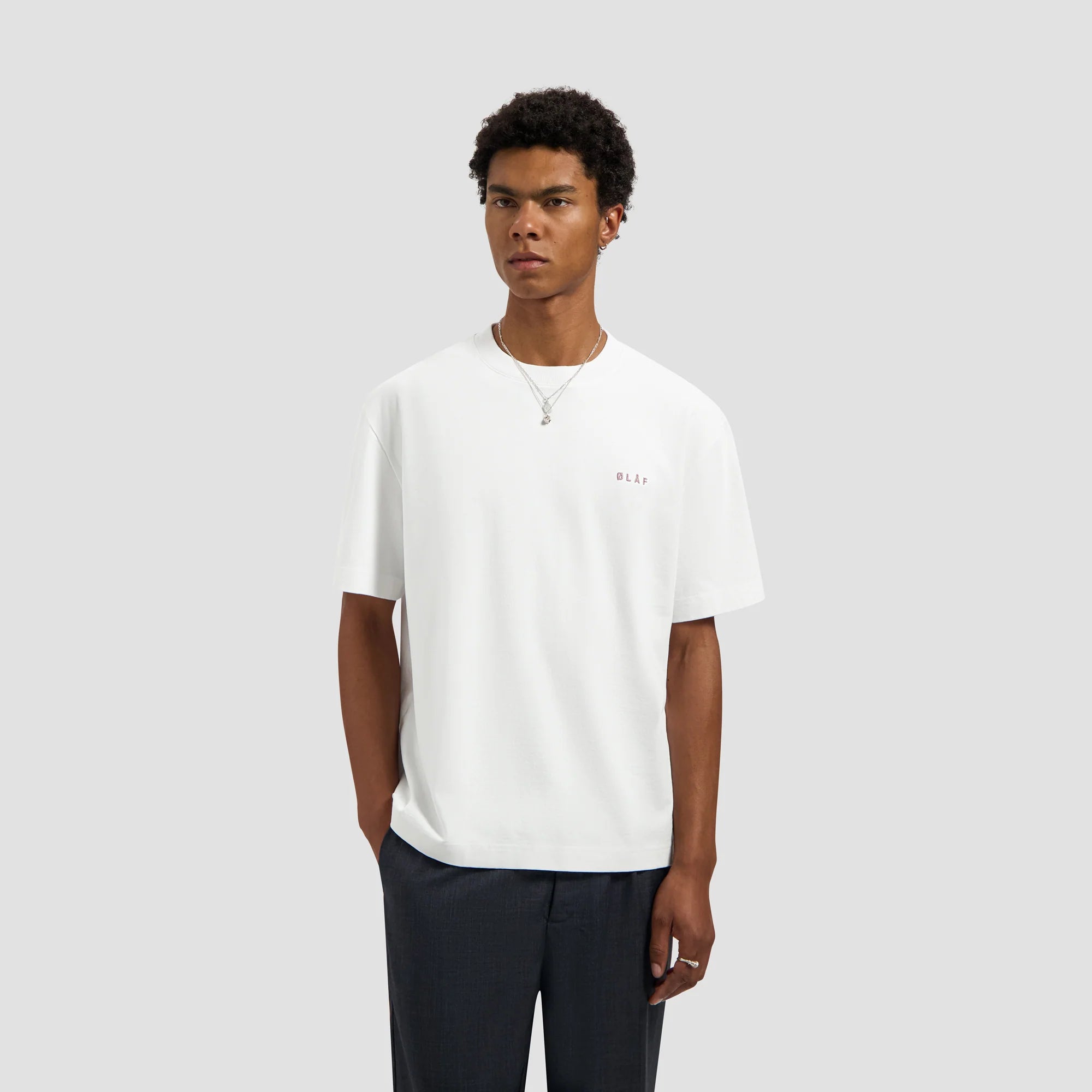 OLAF BRUSHSTROKE GRAPHIC BOXY TEE - OPTICAL WHITE