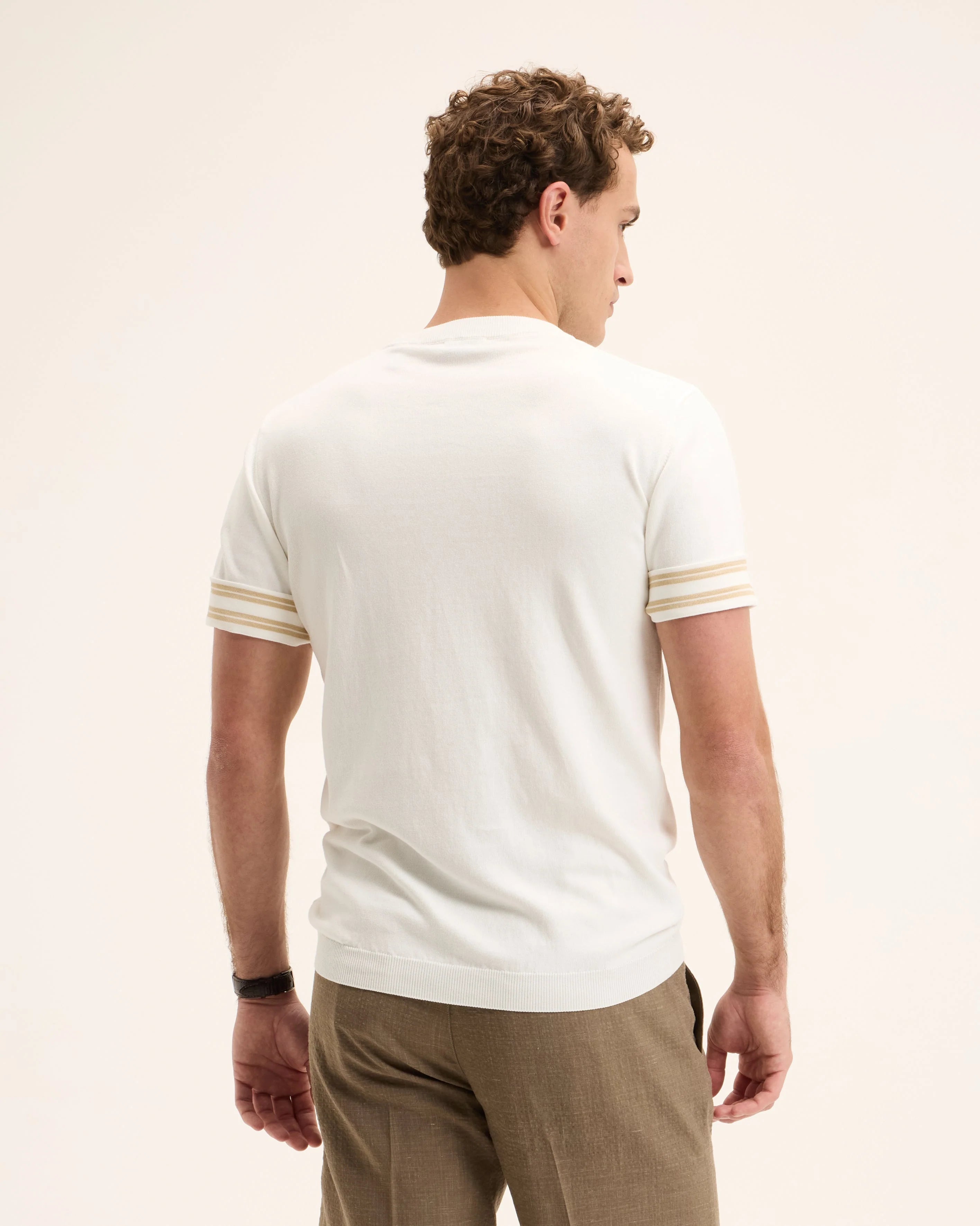 GOOD PEOPLE Koos Knitted Tee Off White