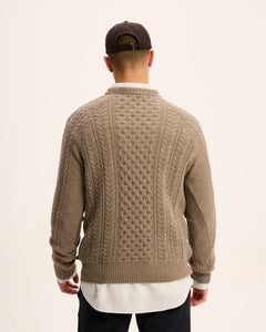 GOOD PEOPLE Kpattern knitted sweater Mid Brown
