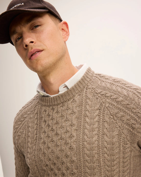 GOOD PEOPLE Kpattern knitted sweater Mid Brown