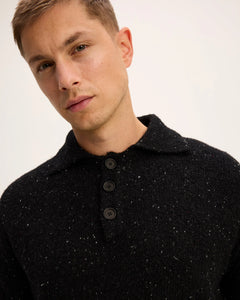 GOOD PEOPLE Kpolo button knit Black Melange