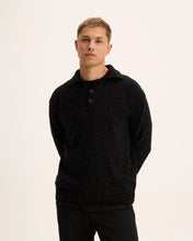 Afbeelding in Gallery-weergave laden, GOOD PEOPLE Kpolo button knit Black Melange
