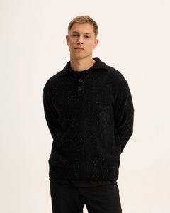 GOOD PEOPLE Kpolo button knit Black Melange