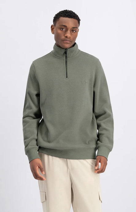 LAW OF THE SEA MIND HALF ZIP SWEATER Vetiver