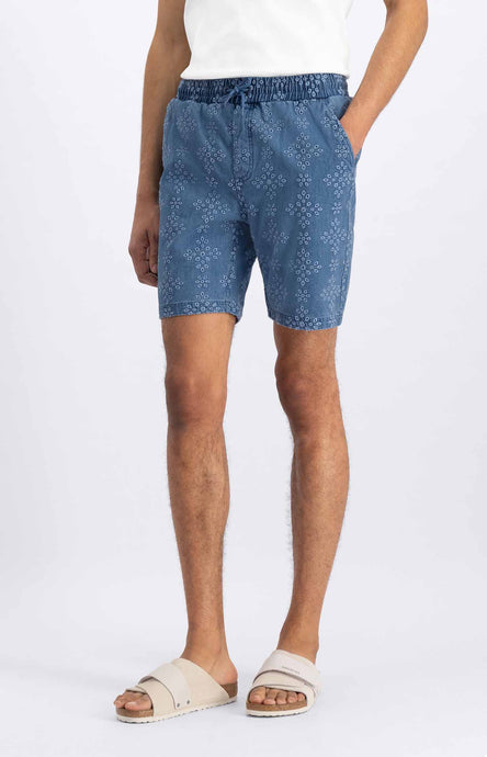 LAW OF THE SEA ALKYONI EMBROIDERED SHORT Denim Blue