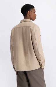 LAW OF THE SEA OPTICA BRUSHED HERRINGBONE SHIRT Sand